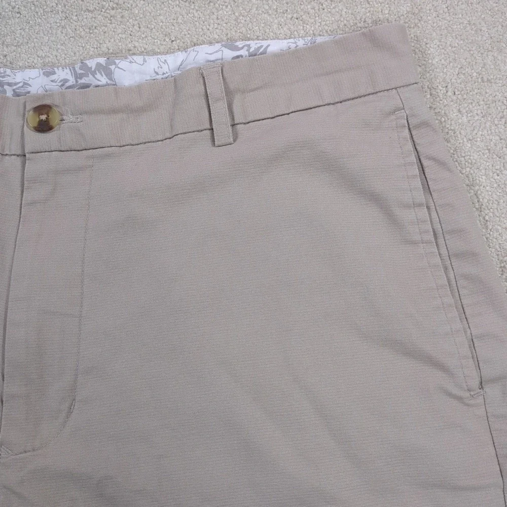 Tailorbyrd Collection Mens Size 34 Flat Front‎ Shorts Tan Khaki Golf Flamingo
